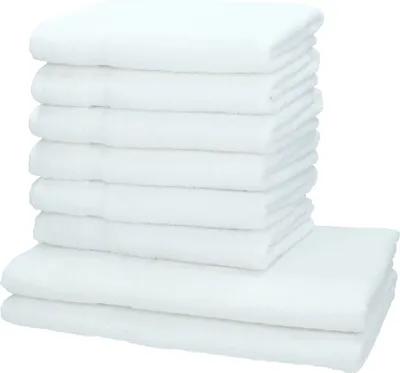 Produktbild von Betz 8-tlg. Set PALERMO - 2 Liegetücher 6 Handtücher 100% Baumwolle  Farbe: weiß