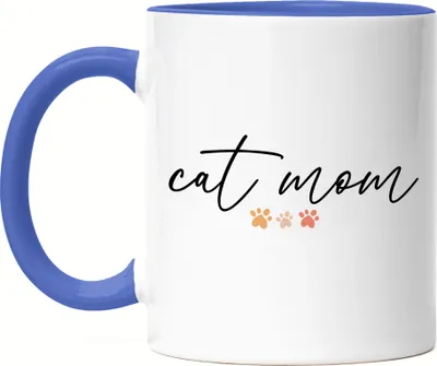 Produktbild von Cat Mom Katzenliebhaber Geschenkidee Katzenmama Katzenfans Tasse Blau