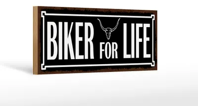 Produktbild von Holzschild Spruch 27x10cm Biker for life