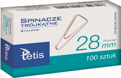 Obrázok produktu pre Paczka Spinacze biurowe trójkątne 28 mm 100 szt 10 sztuk