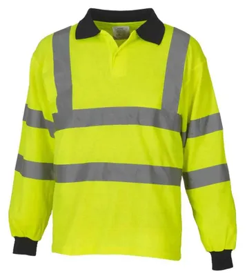 Produktbild von Yoko - Hi-Vis Poloshirt für Herren Langärmlig LT5086 (M) (Hi Vis Gelb)