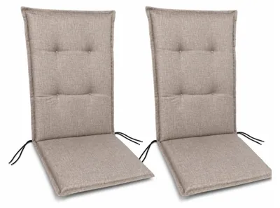 Produktbild von Julido 2 Stück Hochlehnerauflage 120x50x5cm Gartenstuhlauflage Kopfpolster Taupe