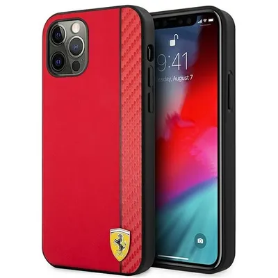 Image de Ferrari Fesaxhcp12Lre Iphone 12 Pro Max6,7 Czerwony/Red Hardcase On Track Carbon Stripe