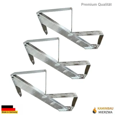 Produktbild von 3x Treppenholm Holz-Treppe Holm Treppenwange 2 Stufen Höhe 34cm Verzinkt