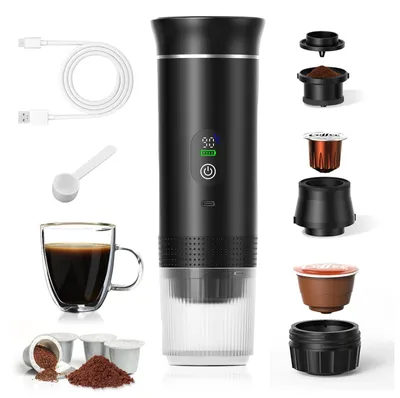 Tragbare Kaffeemaschine 3-in-1, 20 Bar, 7500 mAh Akku, USB-C