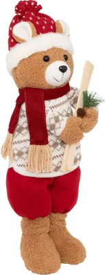Produktbild von Stehender Weihnachtsbär auf Skiern, H. 50 cm