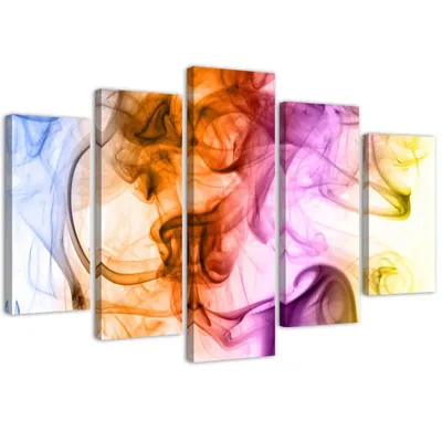 Produktbild von 5-teiliges leinwandbild das spiel mit der farbe 100x70 cm Feeby farbe wandbild bereit zum aufhängen