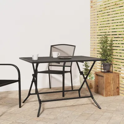 Produktbild von vidaXL Zahradní stůl skládací antracit 110x80x72 cm Ocelová mřížka