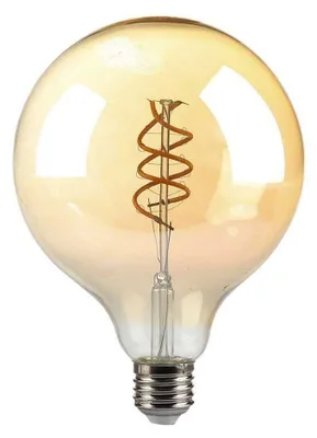 Immagine prodotto di V-Tac VT-2126 Lampadina Bulbo 6W E27 G125 doppio filamento vetro Ambrato 300° Dimmerabile luce bianco caldo 1800k sku 217328