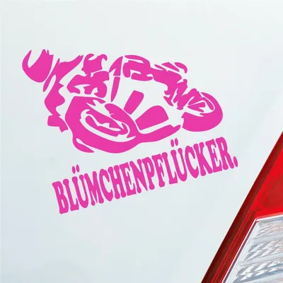 Produktbild von Auto Aufkleber Motorrad Blümchenpflücker Moped Bike Mopped JDM 10x11 cm Pink Sticker Heckscheibenaufkleber