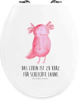 Produktbild von Mr. & Mrs. Panda WC Brille Axolotl Glücklich - Weiß - Geschenk, Sitz, Gute Laune, Klo-Deckel, WC-Sitz, Lebensfroh, Lurch, Motivationsspruch, Molch, Klobrille, gut Gelaunt