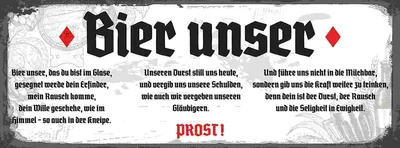 Produktbild von vianmo Holzschild 10x27 cm Bier unser Prost Essen Trinken