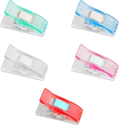Productafbeelding van Naaiclips - Stofclips Quilten - Moeiteloos Naaien - Met Markeringlijnen - 25 stuks - 5 Kleuren