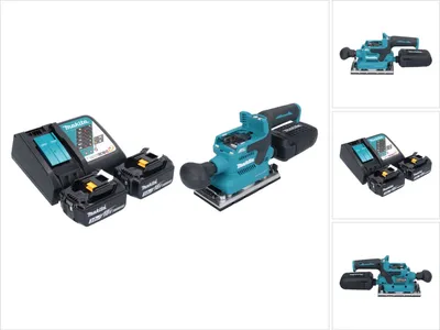 Produktbild von Makita DBO 382 RF Akku Schwingschleifer 18 V 93 x 185 mm Brushless + 2x Akku 3,0 Ah + Ladegerät