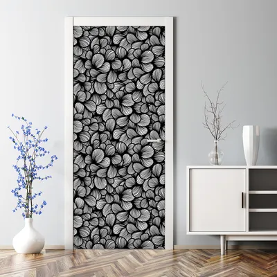 Produktbild von Dekorative Türaufkleber Raumdekoration selbstklebend Klebefolie Türposter Vintage Blumen 70 x 200 cm