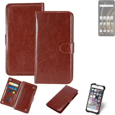 Produktbild von K-S-Trade 360° Hülle kompatibel mit FreeYond F9S braun Kunstleder Case BookCase WalletCase Kunstlederederhülle Handyhülle, Rundumschutz Bumper