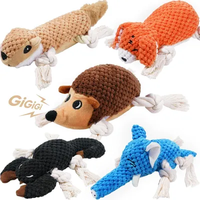Productafbeelding van Pluche knuffel speelgoed voor honden - 5 stuks