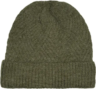 Produktbild von styleBREAKER Damen Strickmütze mit Rautenförmigem Rippmuster und breitem Umschlag, Feinstrick Mütze, Strick Beanie 04024192