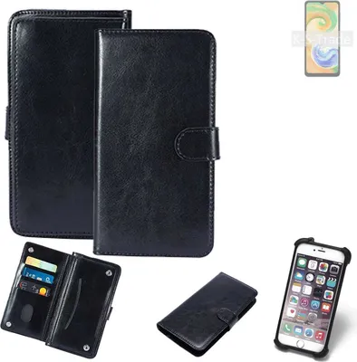 Produktbild von K-S-Trade 360° Hülle kompatibel mit Samsung Galaxy A04s schwarz Kunstleder Case BookCase WalletCase Kunstlederederhülle Handyhülle, Rundumschutz