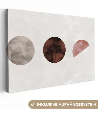Obrázok produktu pre OneMillionCanvasses® - Obrazy na plátne - 140x90 cm, Tvary - Farba - Hnedá - Abstraktné, Nástenná umelecká tlač Nástenná dekorácia - Fotografia na plátne - Obraz na drevenom ráme