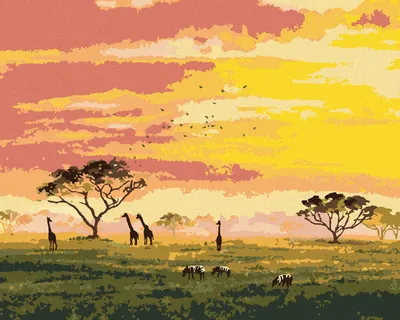 Produktbild von Zuty - Malen nach Zahlen - GIRAFFEN UND ZEBRAS, 40x50 cm, ohne Keilrahmen