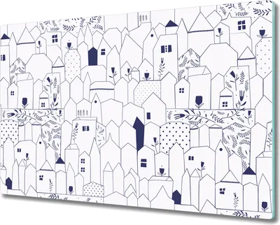 Produktbild von Glas Schneidebrett Herdabdeckplatten Schneideplatten - 80x52 cm - Bäume weiß