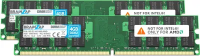 Produktbild von BRAINZAP 8GB (2x4GB) DDR2 800MHz PC2-6400U-666 DIMM CL6 2Rx16 1.8V Unbuffered Non-ECC RAM Arbeitsspeicher für Desktop PC Speichermodul Memory