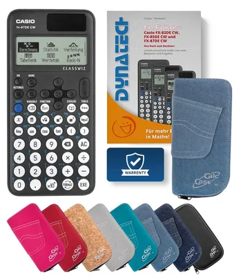 Produktbild von Casio FX-87 DE CW Taschenrechner mit Schutztasche hellblau & Fachbuch