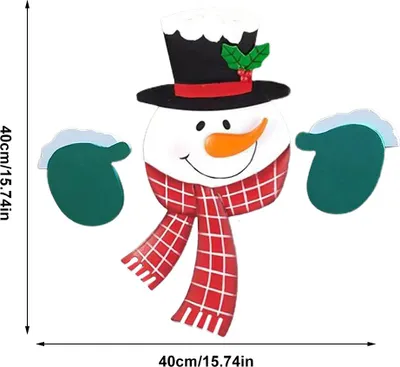 Image de Décoration de maison de Noël Père Noël Bonhomme de neige Ornement de clôture de jardin Décoration suspendue pour les fêtes Cadeau