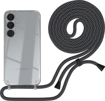 Produktbild von EAZY CASE Handykette mit Hülle für Samsung Galaxy S25 Backcover Handykette, zum Umhängen in Dunkelgrau