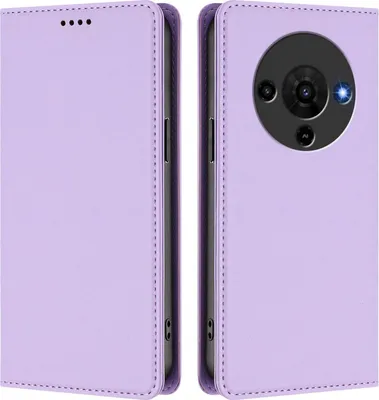 Produktbild von Handyhülle für ZTE Blade A76 5G, Kunstleder Klapphülle Stoßfeste Magnetische Hülle mit Ständer Violett
