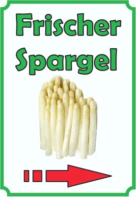 Produktbild von Verkaufsschild Schild Spargel Hochkant mit Pfeil rechts A1 (594x841mm)