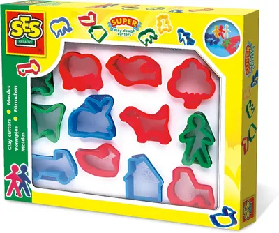 Imagen del producto de SES, 12 moldes para galletas, molde para modelar, varios colores
