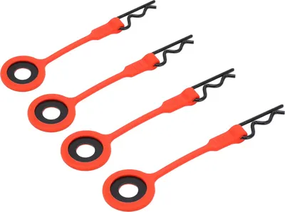 Imagen del producto de 4 piezas de clips para carrocería de coche a control remoto, pines para fijar la carrocería, retenedores de silicona y metal, universales para modelos de coche a escala 1/10, color rojo