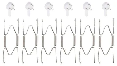 Imagen del producto de Gancho invisible para platos, de acero inoxidable plateado, de 4/5 pulgadas, soporte decorativo para platos (juego de 6)
