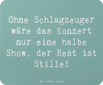 Produktbild von Mr. & Mrs. Panda Mauspad Spruch Schlagzeug Konzert - Meeresbrise - Geschenk, mousematte, Instrument, Musikinstrument, laptop mousepad, Beats, Band, Lernen, pc, Musik