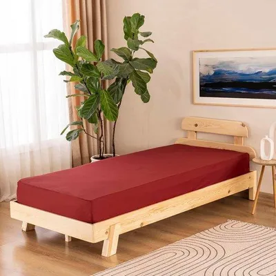 Produktbild von Famanu Spannbettlaken 100% Baumwolle - Bordeaux, 100 x 200 x 30 cm