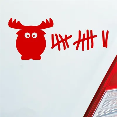 Produktbild von Auto Aufkleber Elch Liste Kills Drive Fast Strichliste 6x15 cm Rot Sticker Heckscheibenaufkleber