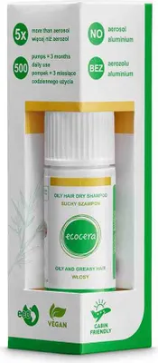 Zdjęcie produktu dla ECOCERA OILY HAIR Dry Shampoo - suchy szampon do włosów, 15g