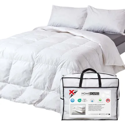 Obrázek produktu pro HOMESCAPES Lehká letní přikrývka tepelné třídy 2, péřová přikrývka s husím peřím a prachovým peřím, 260 x 220 cm