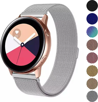 Produktbild von Milanese Armband für ihre Uhr, Stegbreite 22mm, Huawei Watch GT 2, Samsung Active2 – Silber