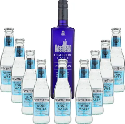 Produktbild von Gintonic - Gin Highclere  Castle 43,5¡ + 9Fever Tree Mediterranean Water - (70cl + 9*20cl)