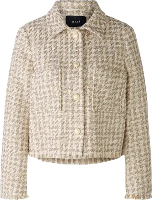 Produktbild von Oui Damen Jacke Offwhite Braun Größe 38
