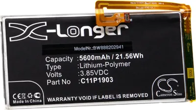 Produktbild von vhbw Akku Ersatz für Asus 0B200-03720100, C11P1903 für Handy Smartphone Telefon (5600 mAh, 3,85 V, Li-Polymer)