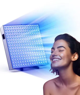 Produktbild von Unyqoos® Gesichtssolarium & Ganzkörperbräuner – 225 LEDs, 45 W, 460 nm, verstellbarer Ständer & Aufhängung für Gesicht und Körper