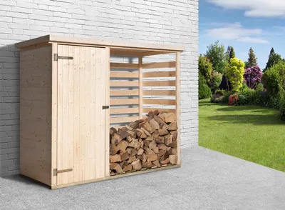 Produktbild von Brennholzlager 663 mit Geräteraum B x T x H 254 x 96 x 193