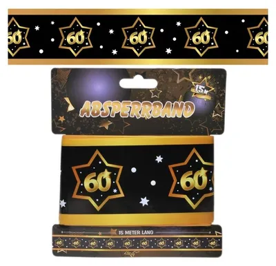 Produktbild von Absperrband Geburtstag 60 schwarz-gold