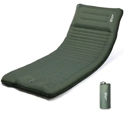 Image de Matelas gonflable pour camping, avec pompe à pied, épaisseur de 10 cm, léger et portable