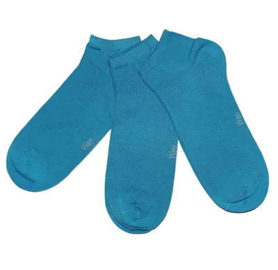 Produktbild von Herren Sneakersocken 3-er Pack aus Baumwolle Einfarbig Meeresblau Größe 43-46