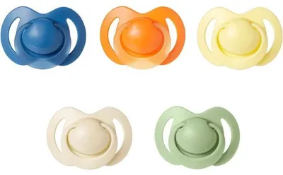 Immagine prodotto di Confezione da 5 ciucci ortodontici – – Silicone – 18–36 mesi – Multicolore